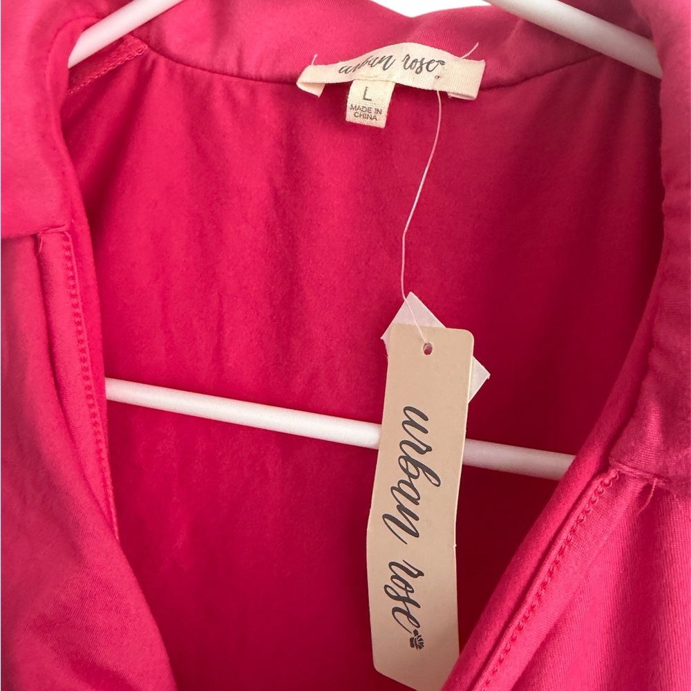 Vibrant Pink Crop Top with Knot Front - Picture 3 of 5